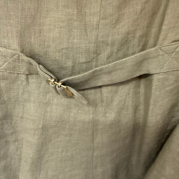 NWT J. Crew Cutaway Linen Vest Top Womens 2 Dusty Fatigue Green Button Front - Picture 6 of 9